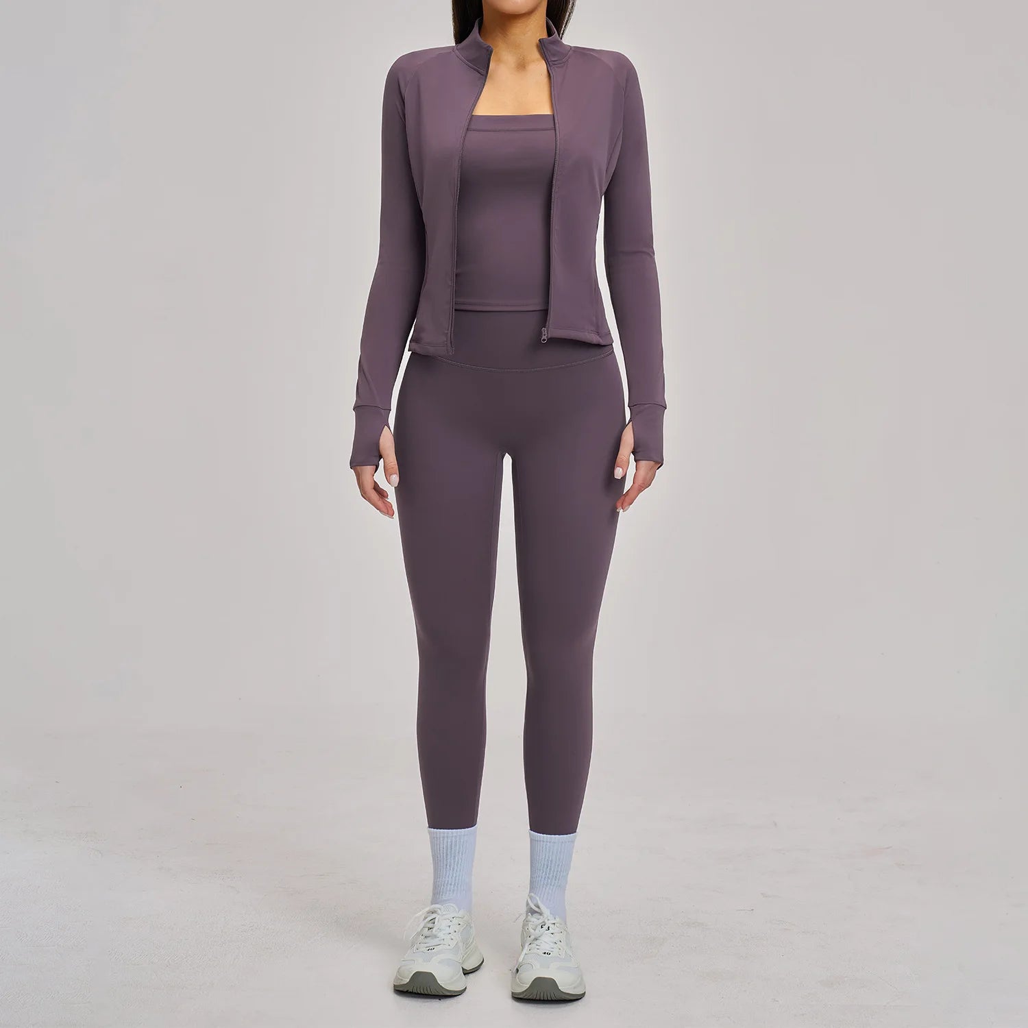 2/3PCS Women's Tracksuit Yoga Set Workout Outfits Sportswear Gym Clothing High Waist Leggings Fitness Long Sleeved Sports Suits