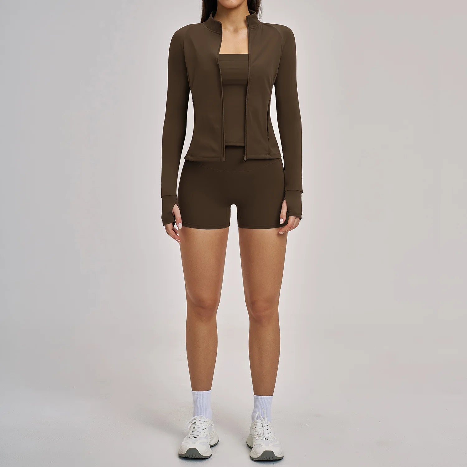 2/3PCS Women's Tracksuit Yoga Set Workout Outfits Sportswear Gym Clothing High Waist Leggings Fitness Long Sleeved Sports Suits